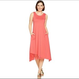 LOGO by Lori Goldstein Coral Lace Dress 2X